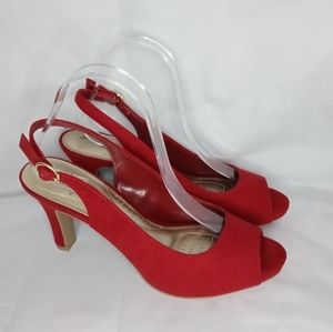 Dexflex Comfort Slingback Heels in Red Sz 8.5